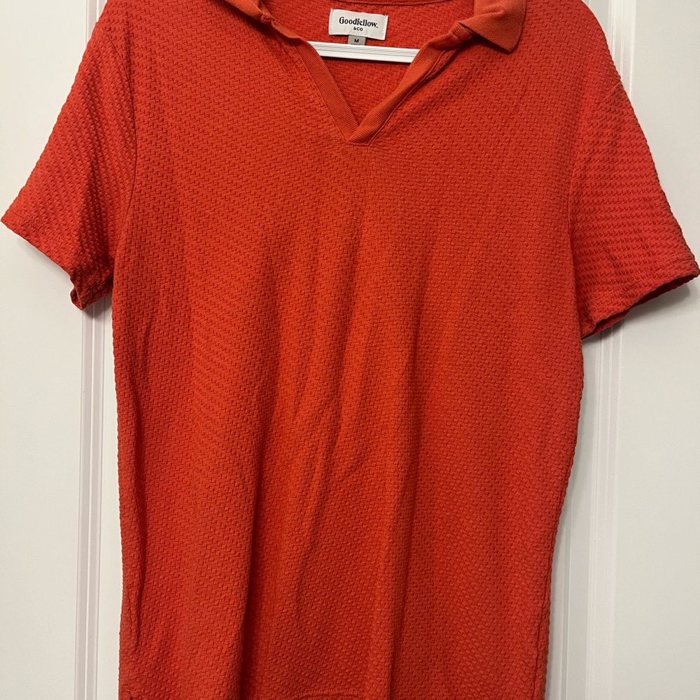 Goodfellow & Co Red Textured Polo Shirt